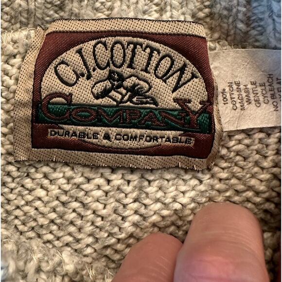 Vintage CJ Cotton Heathered Gray Crewneck Sweater Mens Large Made in the USA - Picture 3 of 6